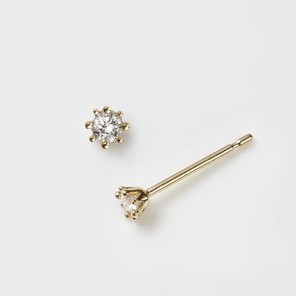 Amazon.co.jp: [ノジェス] NOJESS 【K10YG両耳用ダイヤモンドピアス